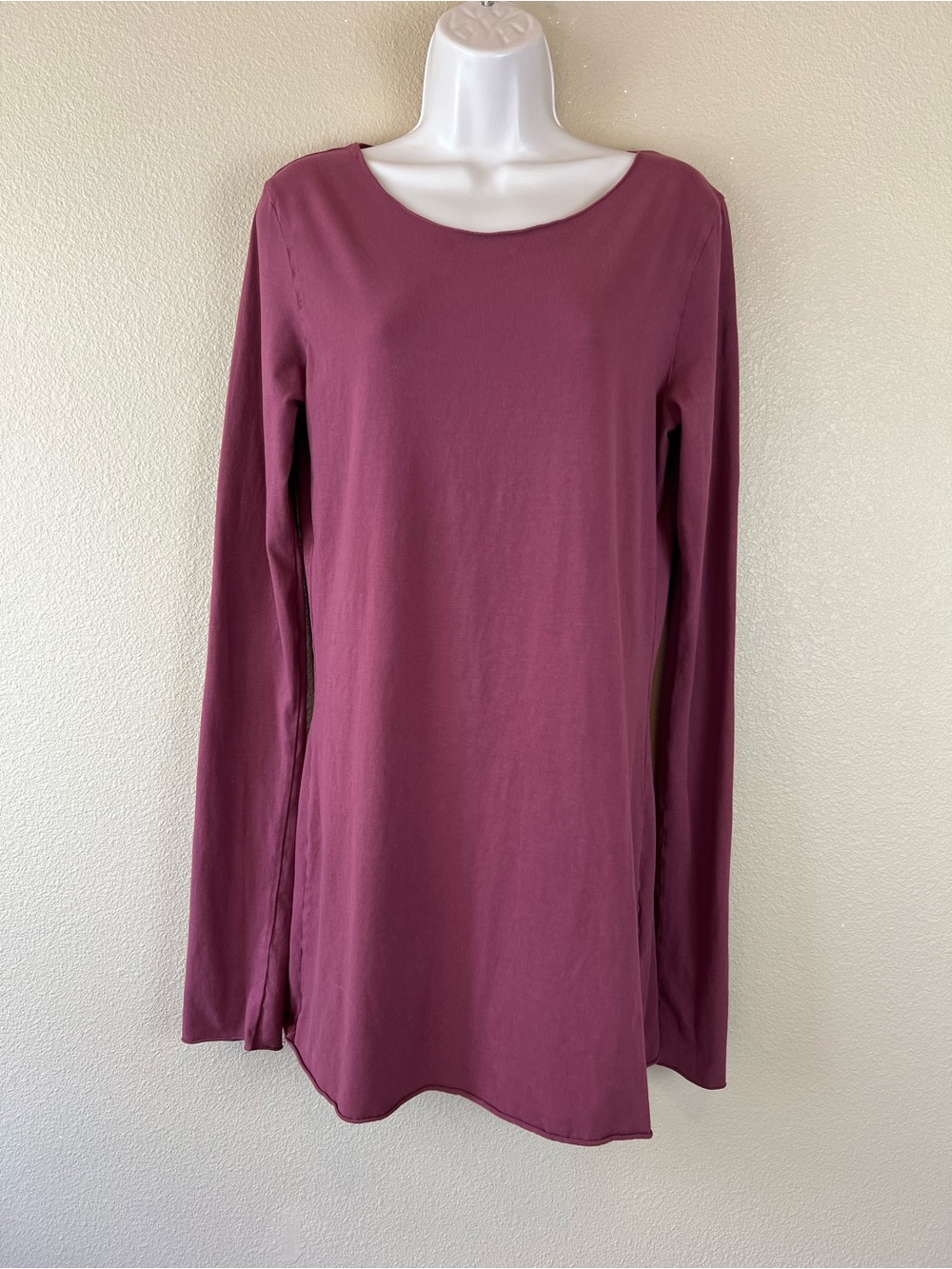 hard tail burgundy long sleeve mini dress